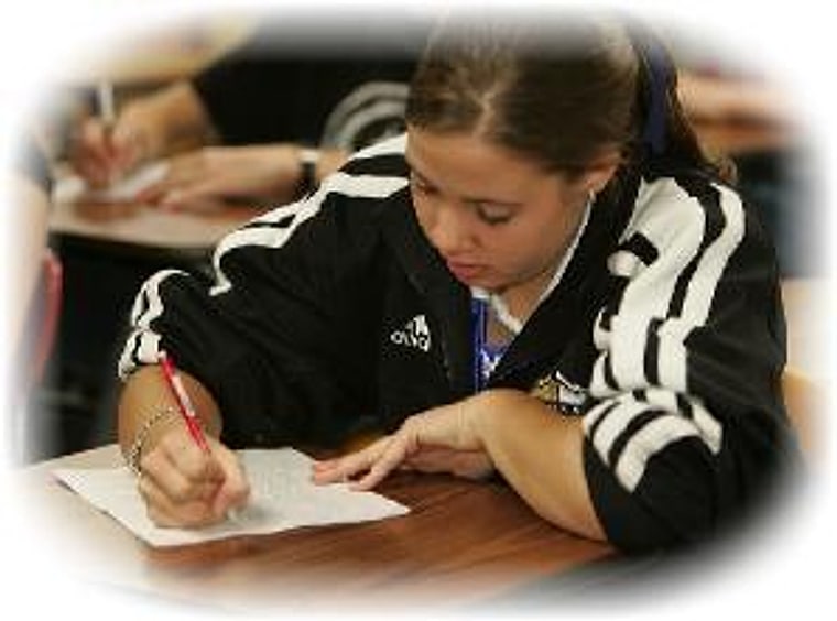 A student working at a desk